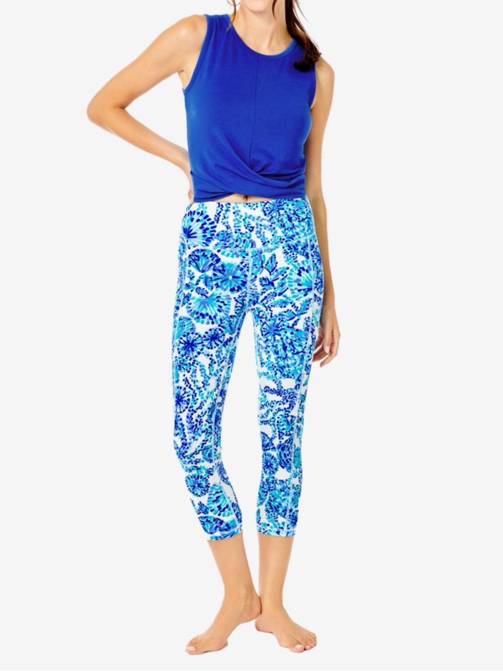 Lilly Pulitzer Weekender High-Rise Crop 21" Legging XXL 2XL blue luxletic pocket
